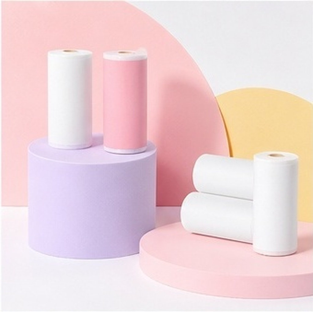 Mini Pocket Thermal Printer Paper Roll - 8 rolos de papel térmico para