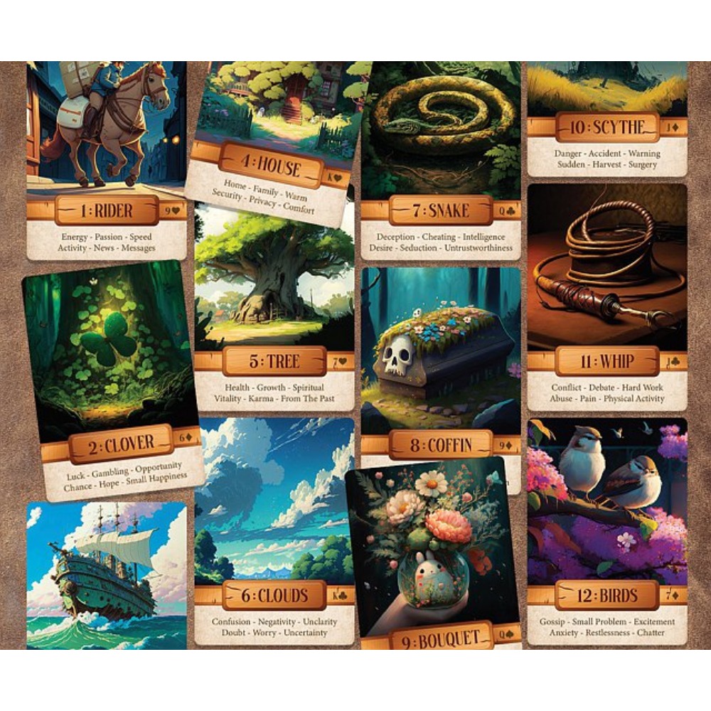 10,4 * 7,3 cm Le Claire Lenorm - Tarot Deck With Guidebook avaliação e preço