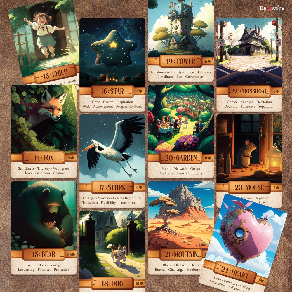 10,4 * 7,3 cm Le Claire Lenorm - Tarot Deck With Guidebook avaliação e preço