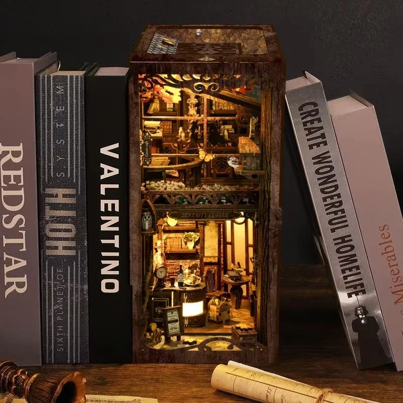 Estante de Livros Serenity Cof - Diy Wooden Book Nook Kit Shelf Insert avaliação e preço