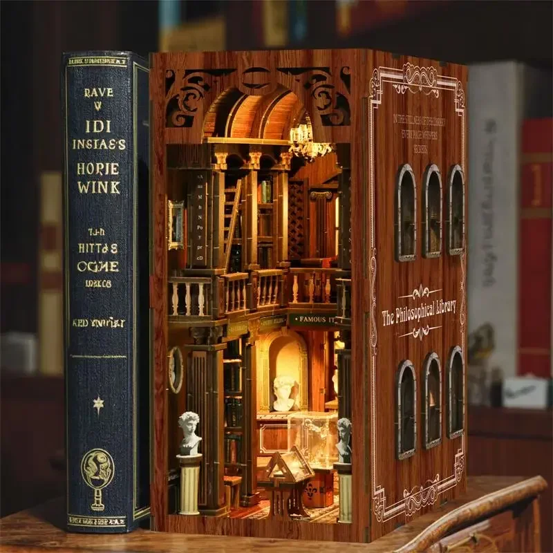 A Biblioteca Filosófica Casa N - Diy Wooden Book Nook Kit Shelf Insert avaliação e preço